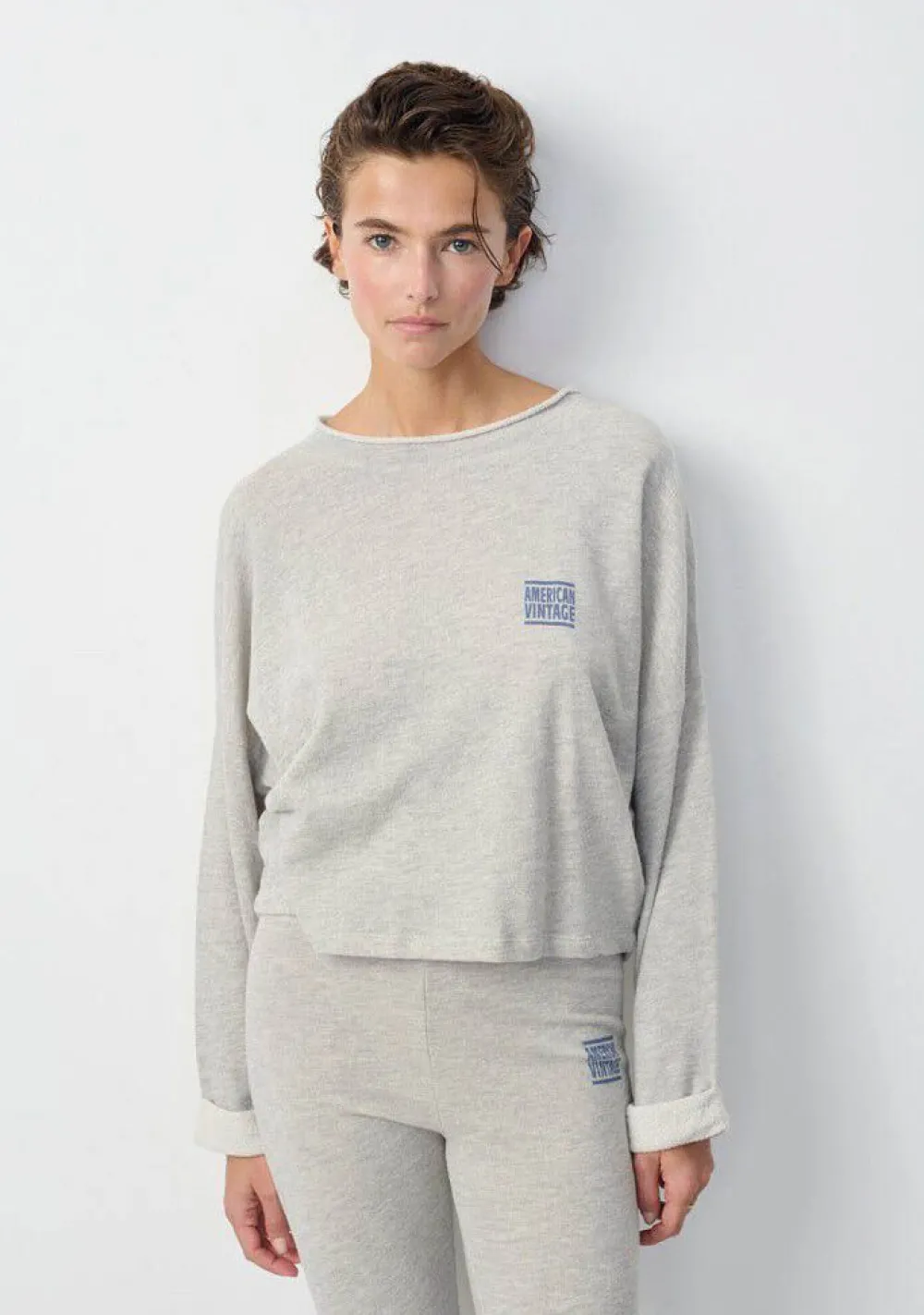 Sweaters|Truien>AMERICAN VINTAGE SWEATER Grijs