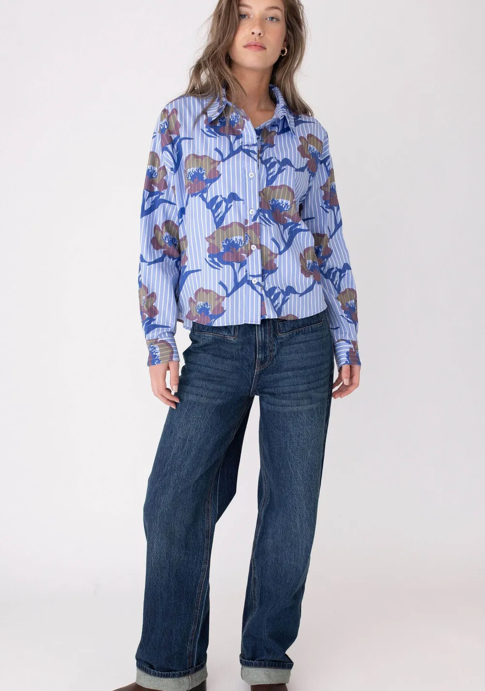 Blouses>ANNA BLUE BLOUSE Blauw