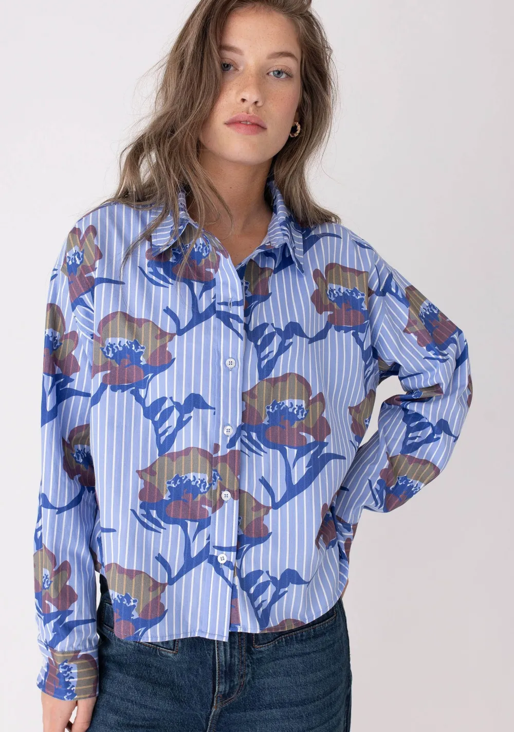 Blouses>ANNA BLUE BLOUSE Blauw