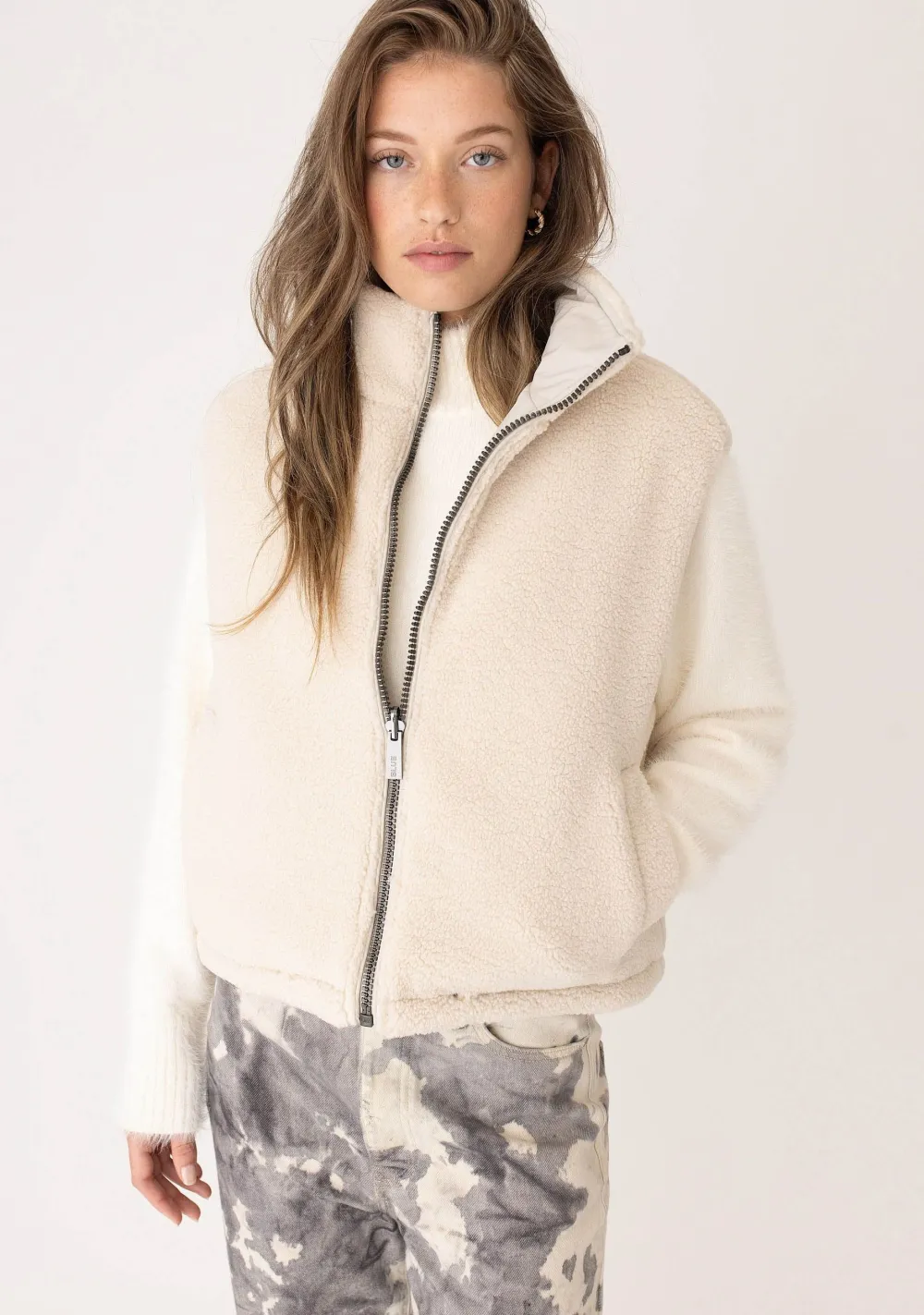 Gilets|Blazers & Jasjes>ANNA BLUE GILET Beige