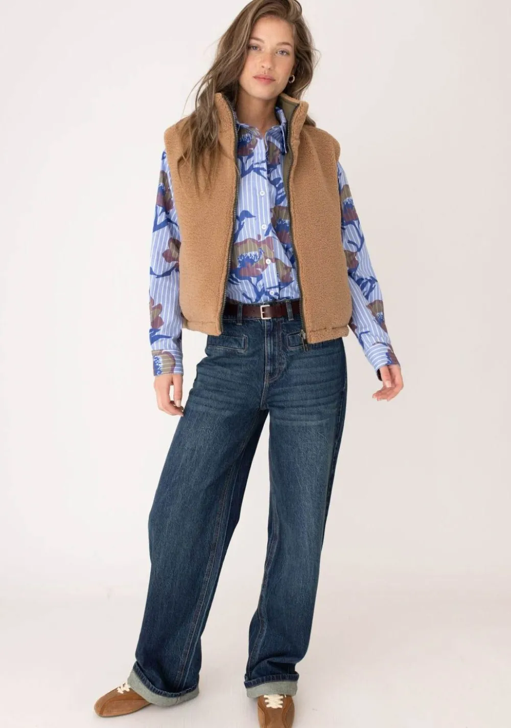 Gilets|Blazers & Jasjes>ANNA BLUE GILET Bruin