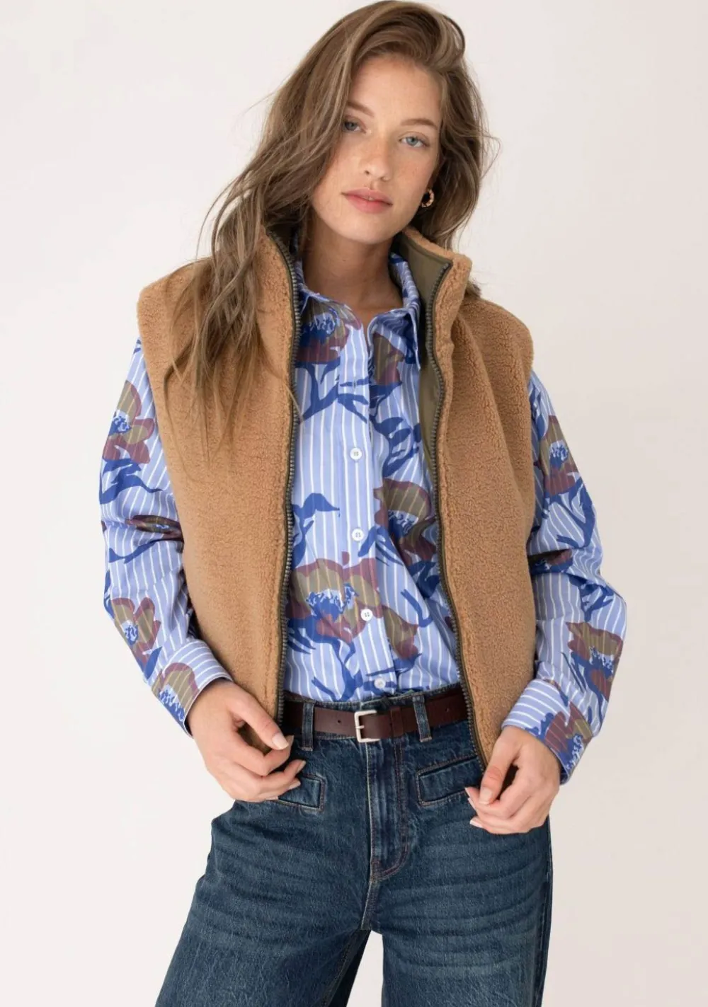 Gilets|Blazers & Jasjes>ANNA BLUE GILET Bruin