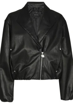 Blazers & Jasjes|Jassen>CAROLINE BISS LEER/SUEDE JACK Zwart