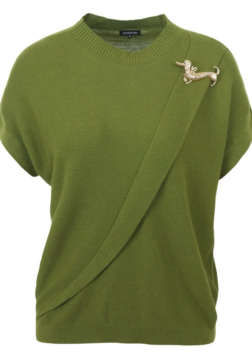 Truien>CAROLINE BISS TRUI KORTE MOUW Groen