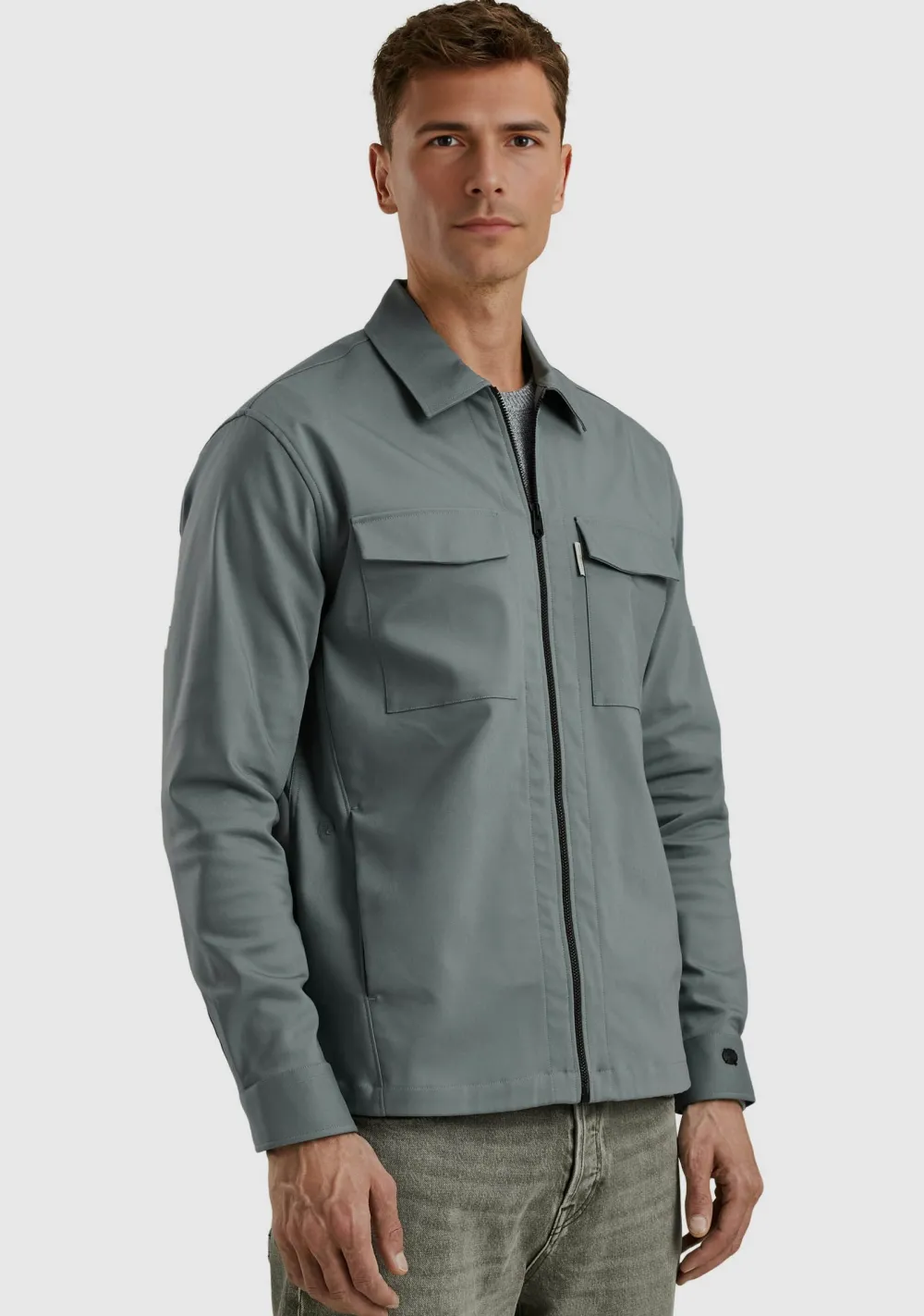 Overhemden>CAST IRON OVERHEMD Grijs