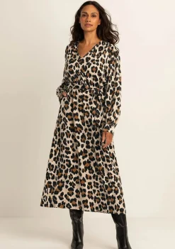 Jurken>EXPRESSO JURK Bruin