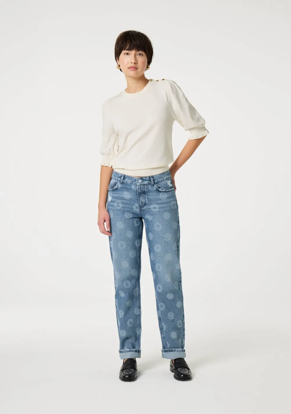 Truien>FABIENNE CHAPOT TRUI KORTE MOUW Off white