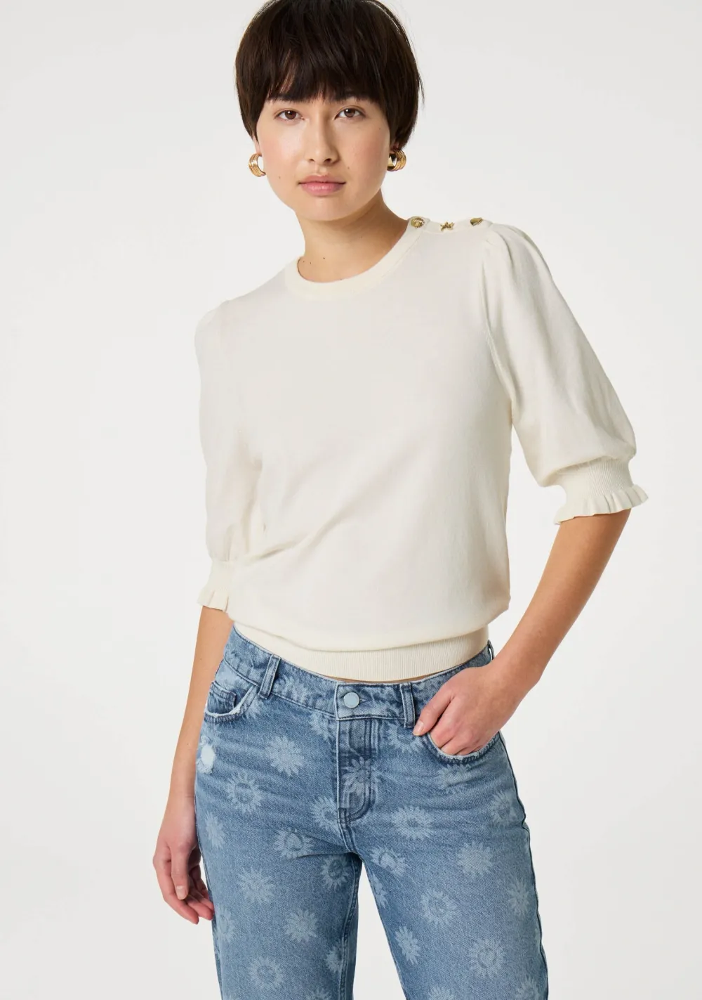 Truien>FABIENNE CHAPOT TRUI KORTE MOUW Off white