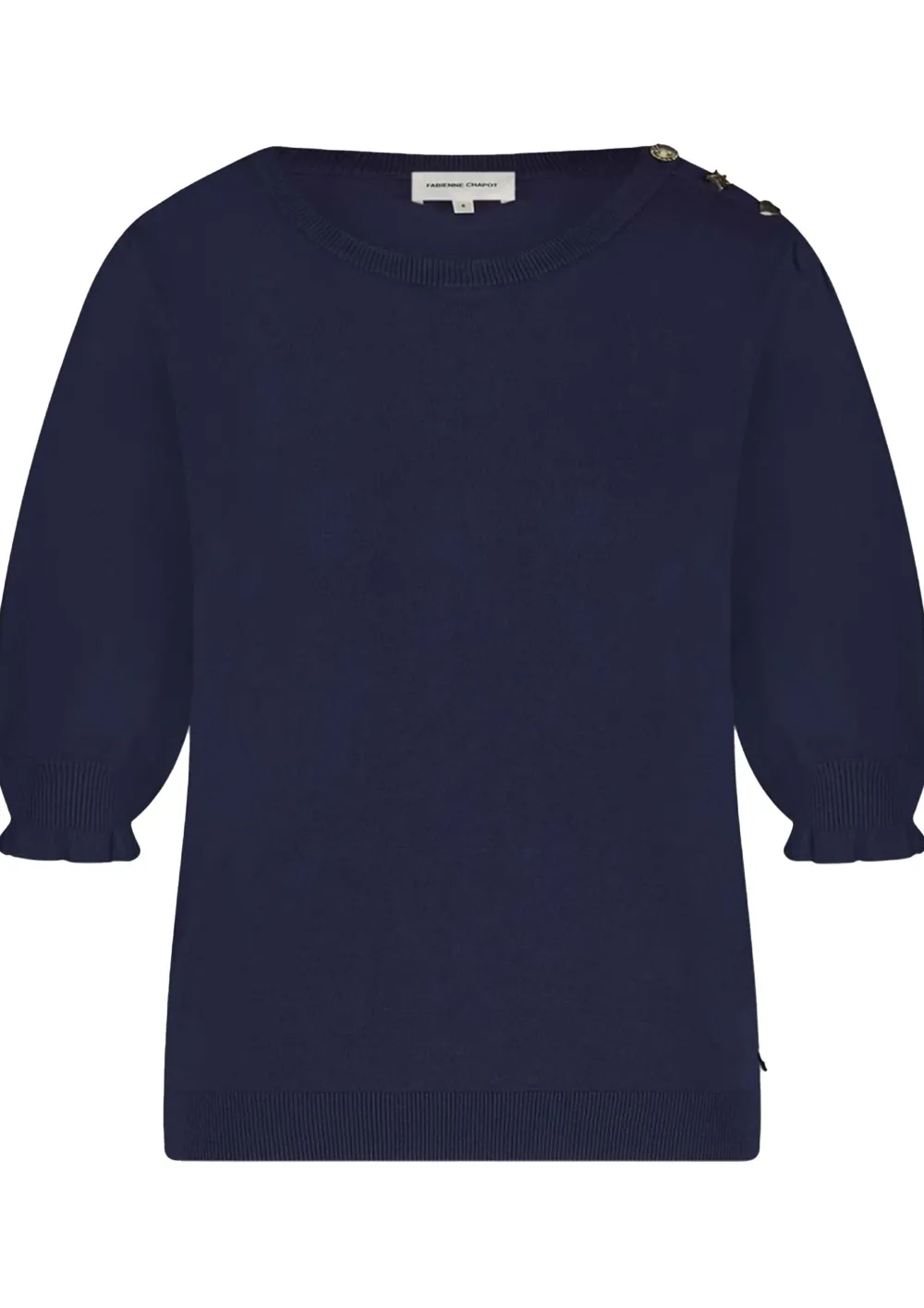 Truien>FABIENNE CHAPOT TRUI KORTE MOUW Blauw
