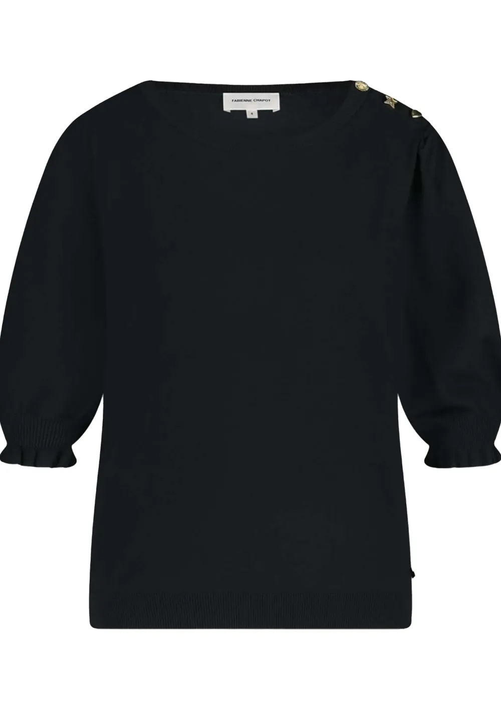 Truien>FABIENNE CHAPOT TRUI KORTE MOUW Zwart