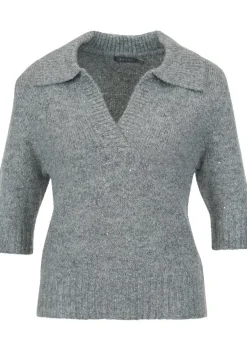 Truien>GEISHA TRUI KORTE MOUW Grijs