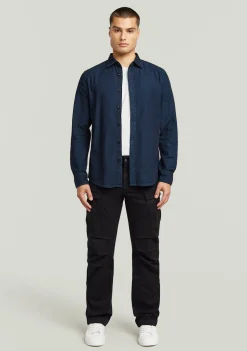 Overhemden>G-STAR OVERHEMD Blauw