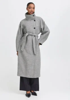 Jassen|Winterjassen>ICHI MANTEL Grijs