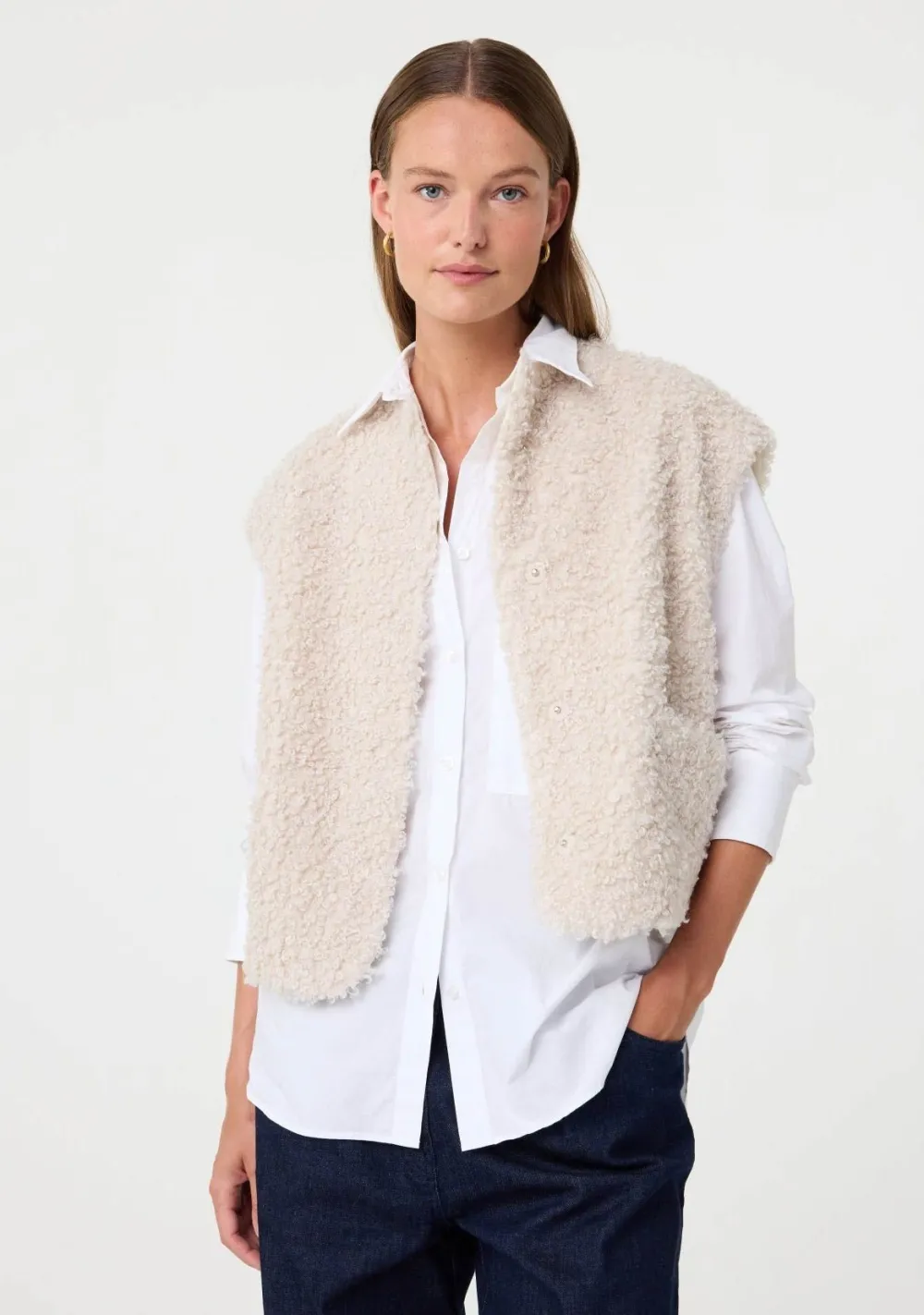 Gilets|Blazers & Jasjes>KNIT-TED GILET Off white
