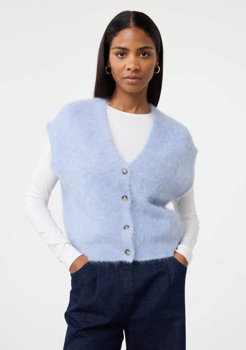 Gilets|Blazers & Jasjes>KNIT-TED GILET Blauw