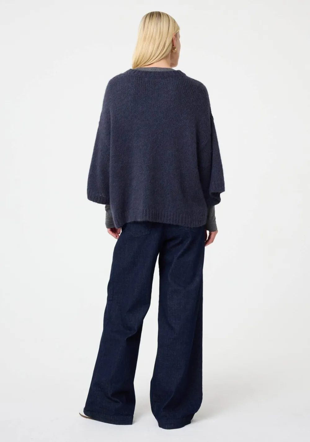 Truien>KNIT-TED TRUI KORTE MOUW Blauw