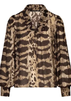 Blouses>LABEL DOT BLOUSE Bruin