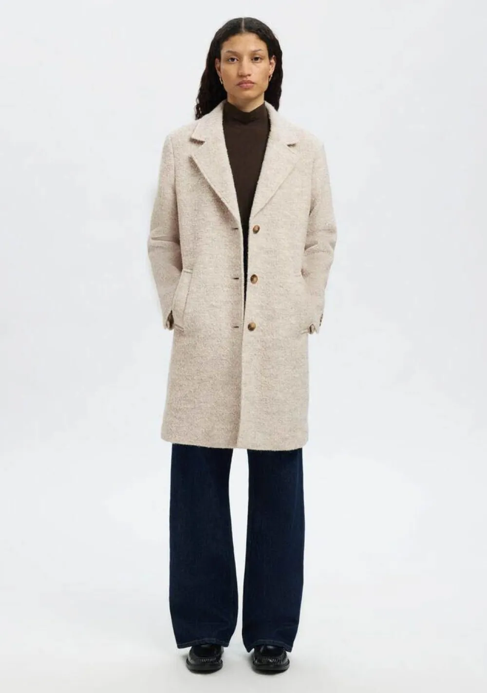 Jassen|Winterjassen>SELECTED FEMME MANTEL Beige