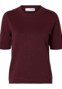 Truien>SELECTED FEMME TRUI KORTE MOUW Paars