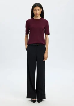 Truien>SELECTED FEMME TRUI KORTE MOUW Paars