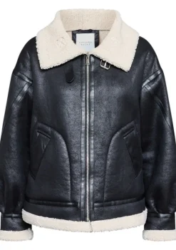 Jassen|Blazers & Jasjes>SISTERS POINT LEER/SUEDE JACK Zwart