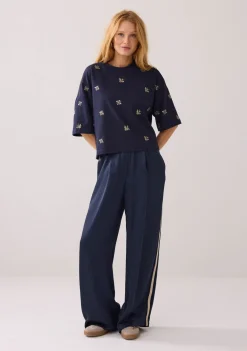 Truien>SUMMUM TRUI KORTE MOUW Blauw