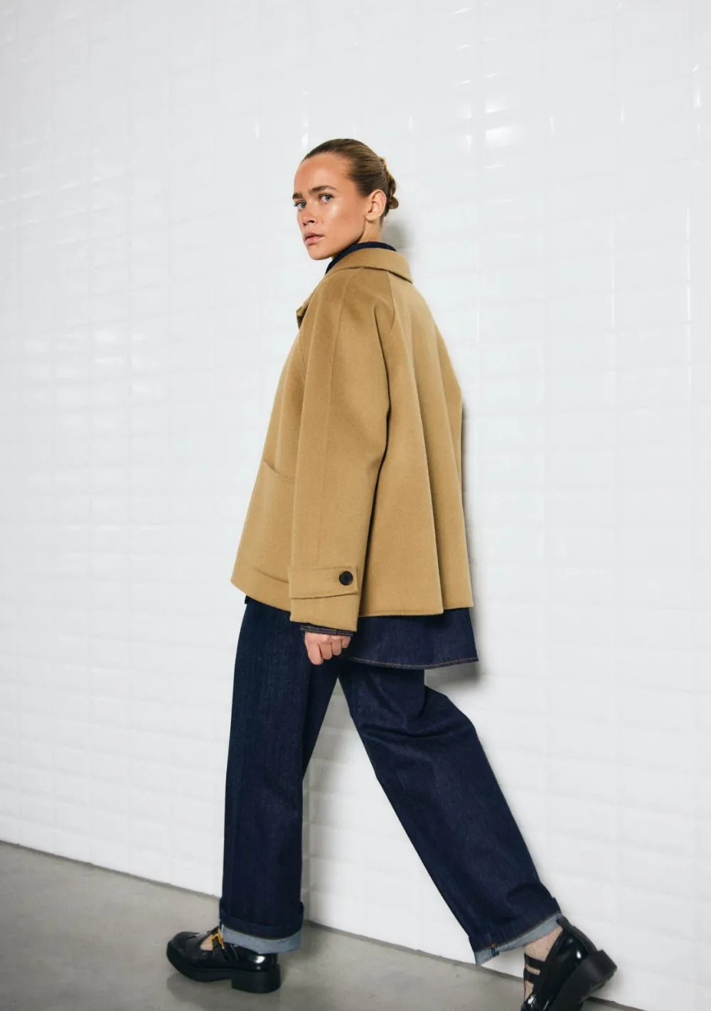 Winterjassen>WITH BLACK MANTEL Beige